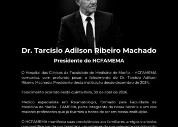 HCFamema lamenta a perda do Dr. Tarcísio Machado, presidente da instituição e ícone da medicina em Marília