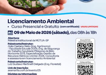 AEA Marília realiza curso presencial e gratuito sobre licenciamento ambiental amanhã, dia 9, na Unimar com patrocínio da Mútua São Paulo