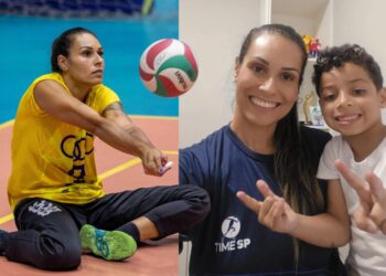 Ícone da Seleção Brasileira de vôlei sentado, Suellen Lima é uma das atletas-mães do Time São Paulo