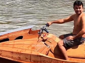 No Pará, Marinha orienta artesão que construiu jetsky de madeira 
