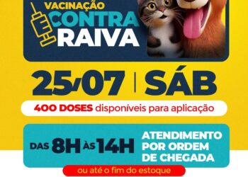 Vacinação antirrábica será realizada na região Oeste no próximo sábado, dia 25