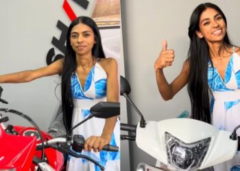 Moça aposta o ‘tabaco’ contra vitória do Brasil e perdedor não entrega moto 