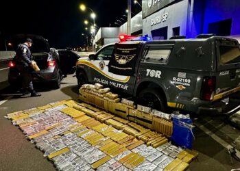Quase 350 kg de drogas são apreendidos em veículo de passeio em Guarantã
